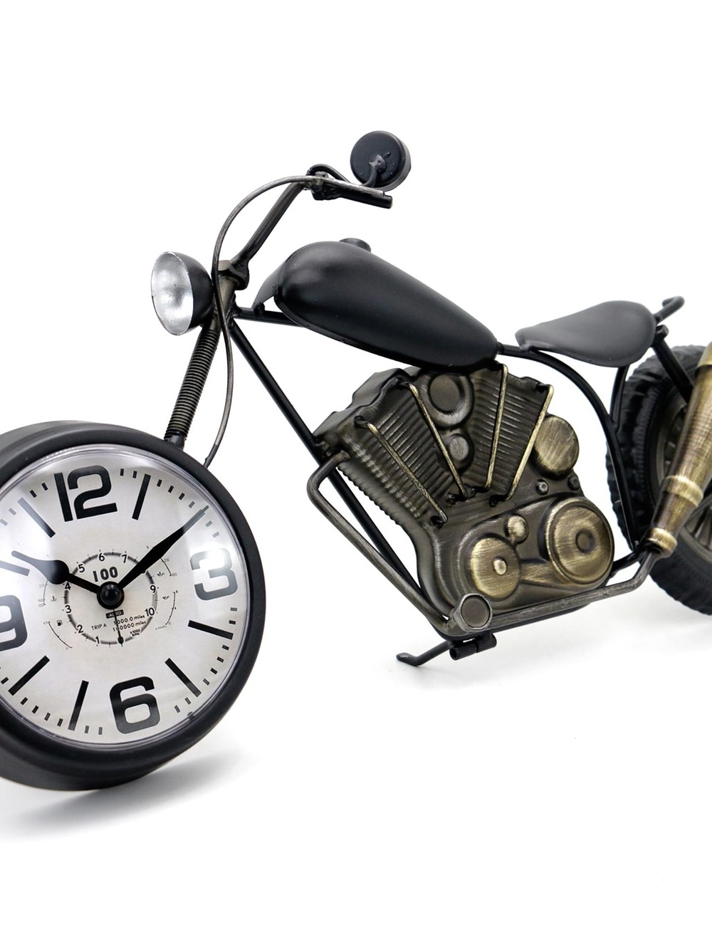 Black Motorcycle Wall Clock by